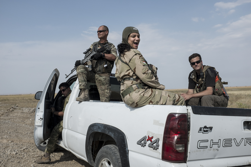 Jaira Pantajo a Brazilian Peshmerga volunteer in the Daquq front line, southern Kirkuk, May 15, 2016. (Photo: Kurdistan24/Alexandre Afonso)